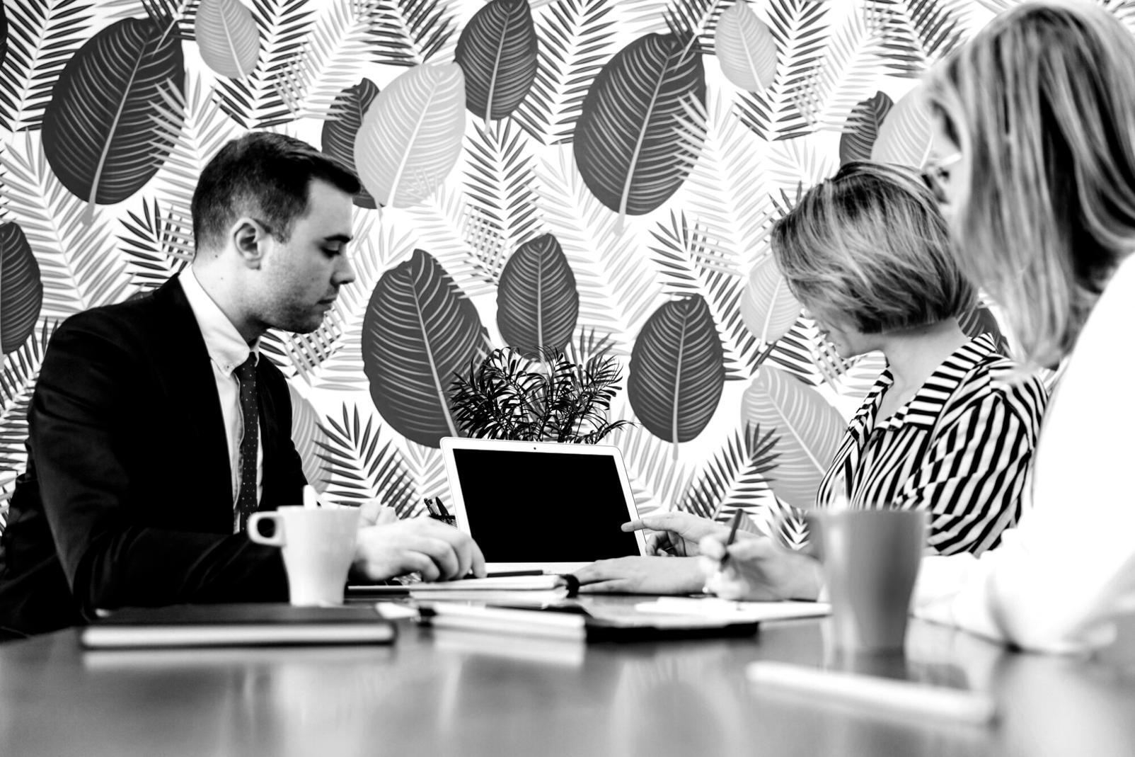 Students collaborating on financial analysis project